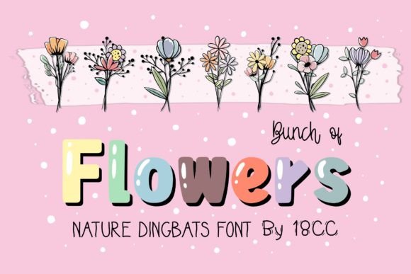 Bunch of Flowers: A Nature Dingbats Font for Modern Projects