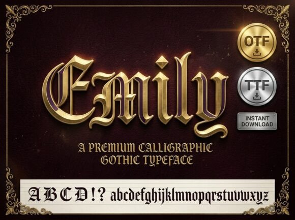 Emily: A Calligraphic Gothic Typeface for Prestige Projects